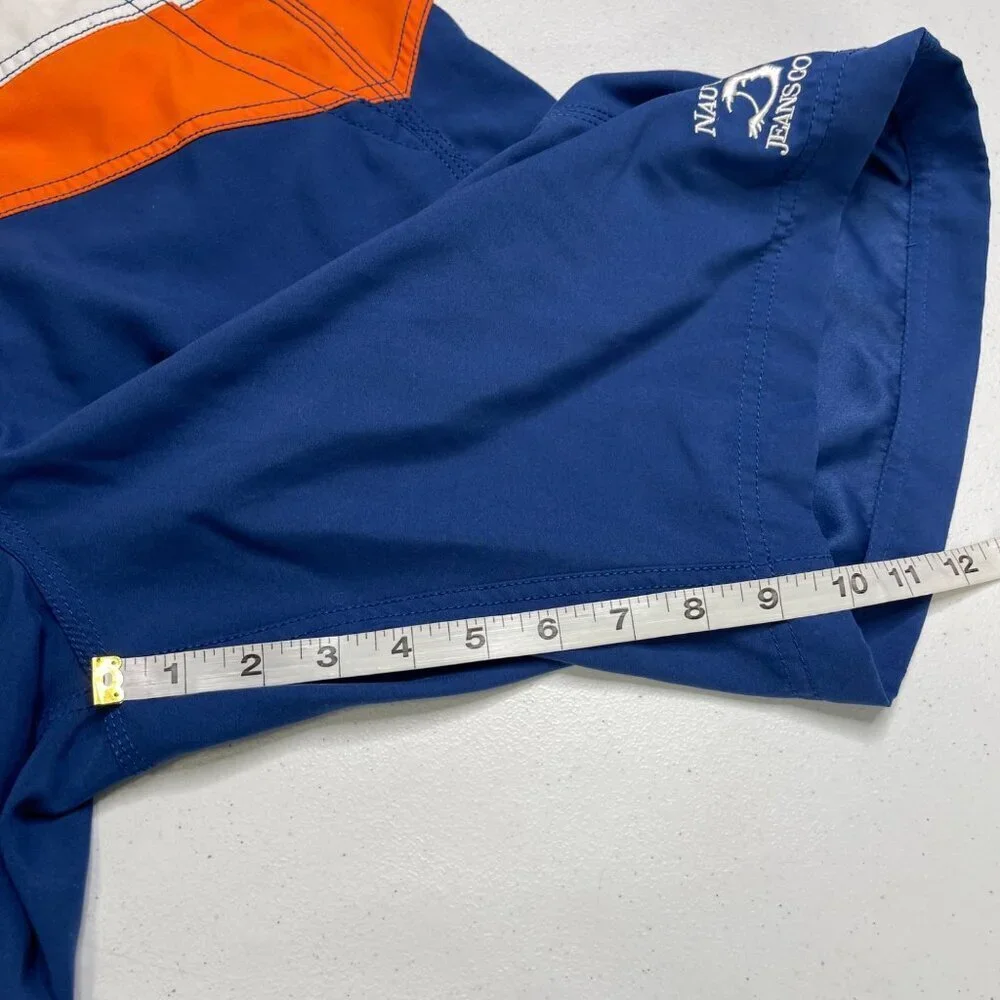 Nautica Retro Colorblock Board Shorts‎ Men's 32 Logo Surf Beach Vacation